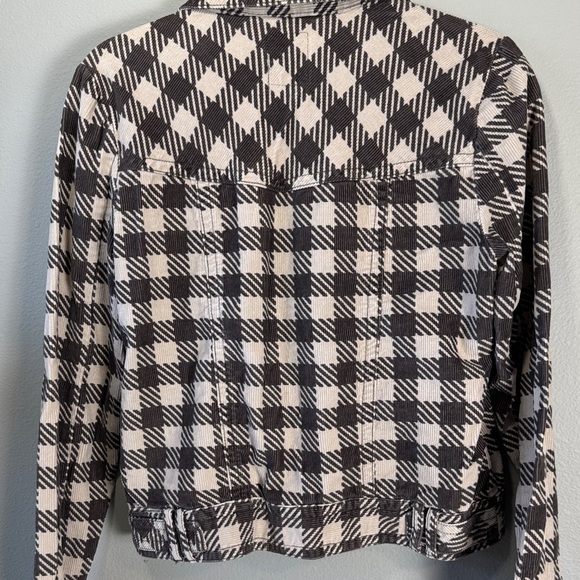 Tulle corduroy Black and White Plaid Jacket - Picture 7 of 10